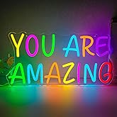You Are Amazing Neon Sign Room Decor Classroom Colorful Dimmable Led Letter Neon Lights for Wall Decor Light Bedroom Home Bar Man Cave Party Nursery Birthay Gifts