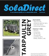 SolaDirect 4 x 6 m Grey Tarpaulin 200 GSM Waterproof Heavy Duty Groundsheet view 2