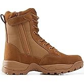 Maelstrom Men's Tactical Work Boots with Side Zipper – Lightweight Leather Military Style, Comfortable, Durable and Breathable for Outdoors