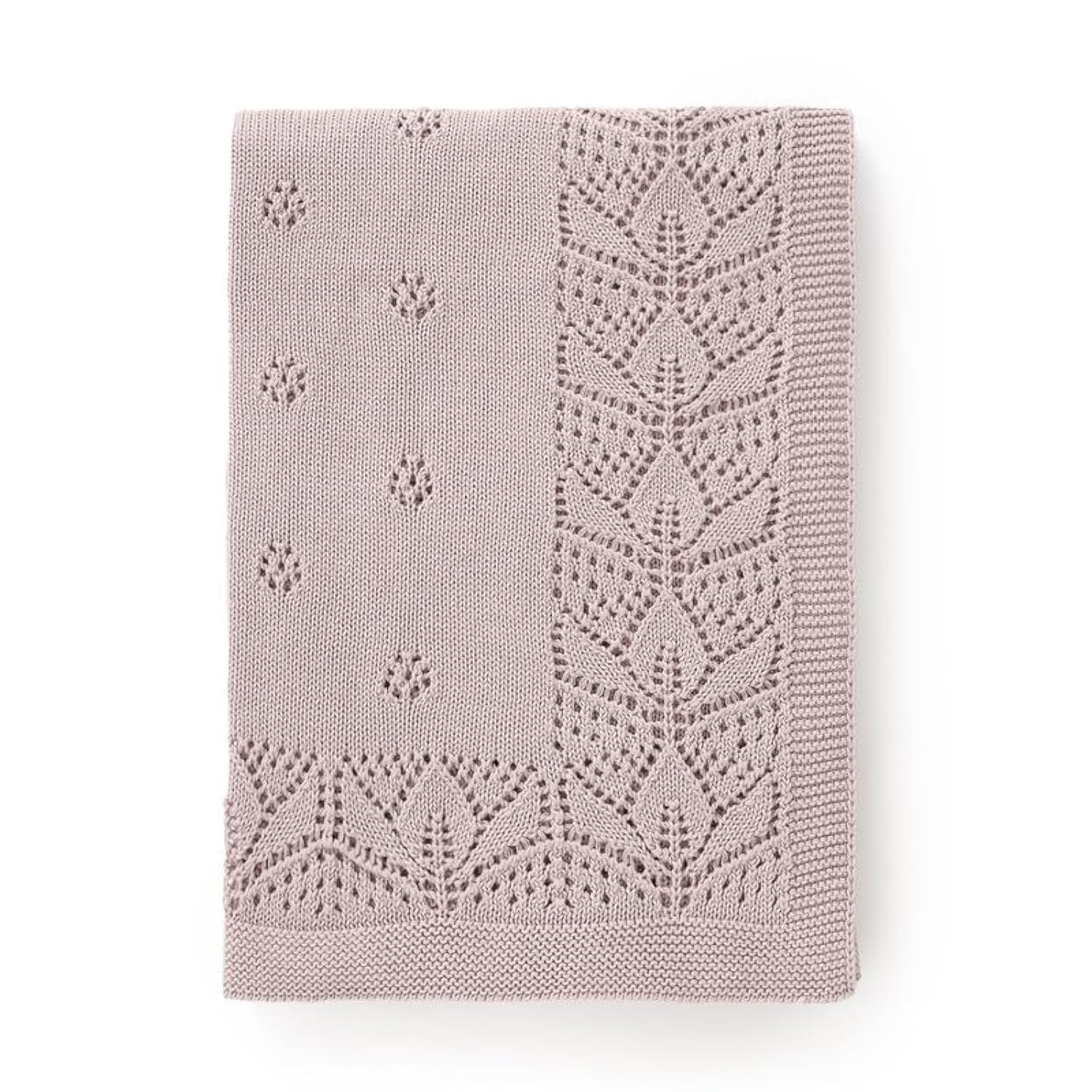 LAWKUL Cellular Blanket Baby 100% Cotton Soft Newborn Babe Knit Blankets Classic Florals for Boy Girls 100x80cm Lavender — image 1