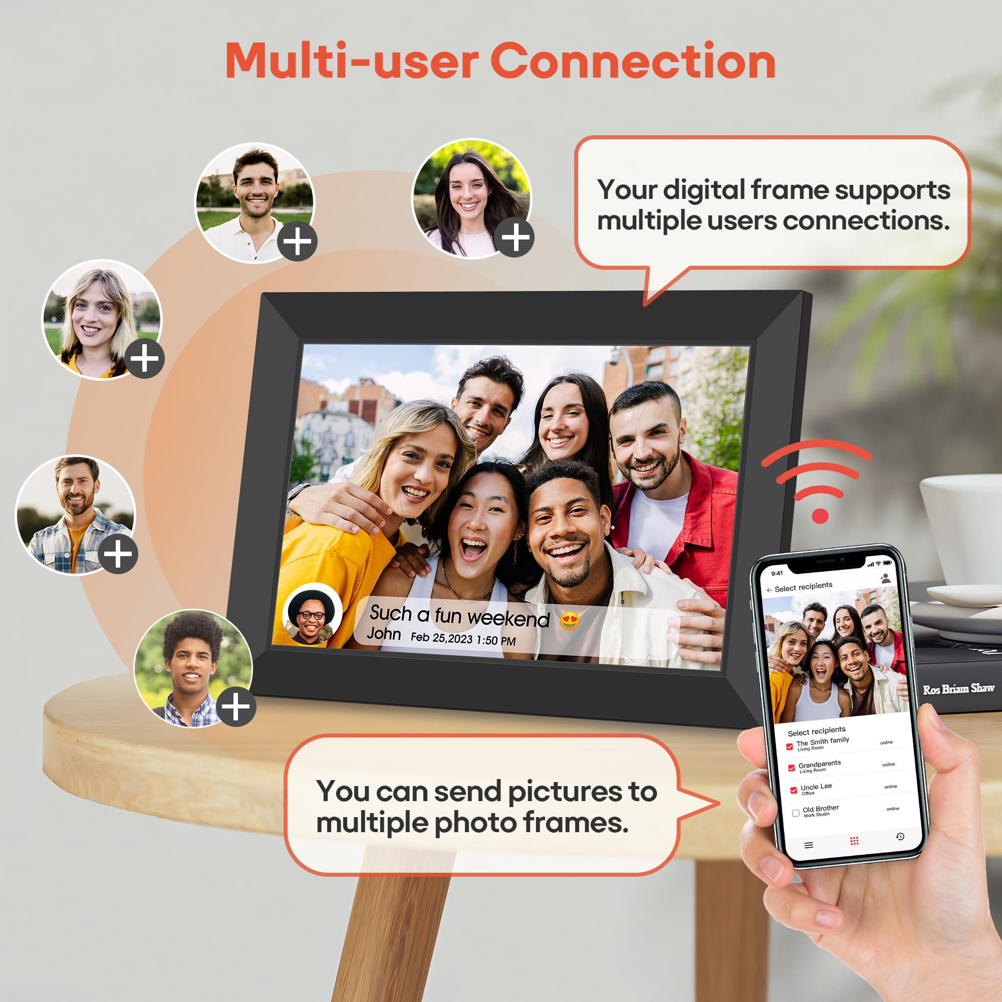 BIGASUO Digital Picture Frame, 10.1