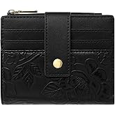 SENDEFN Small Wallets Women RFID Blocking Leather Bifold Credit Card Holder Zipper Coin Pocket with ID window