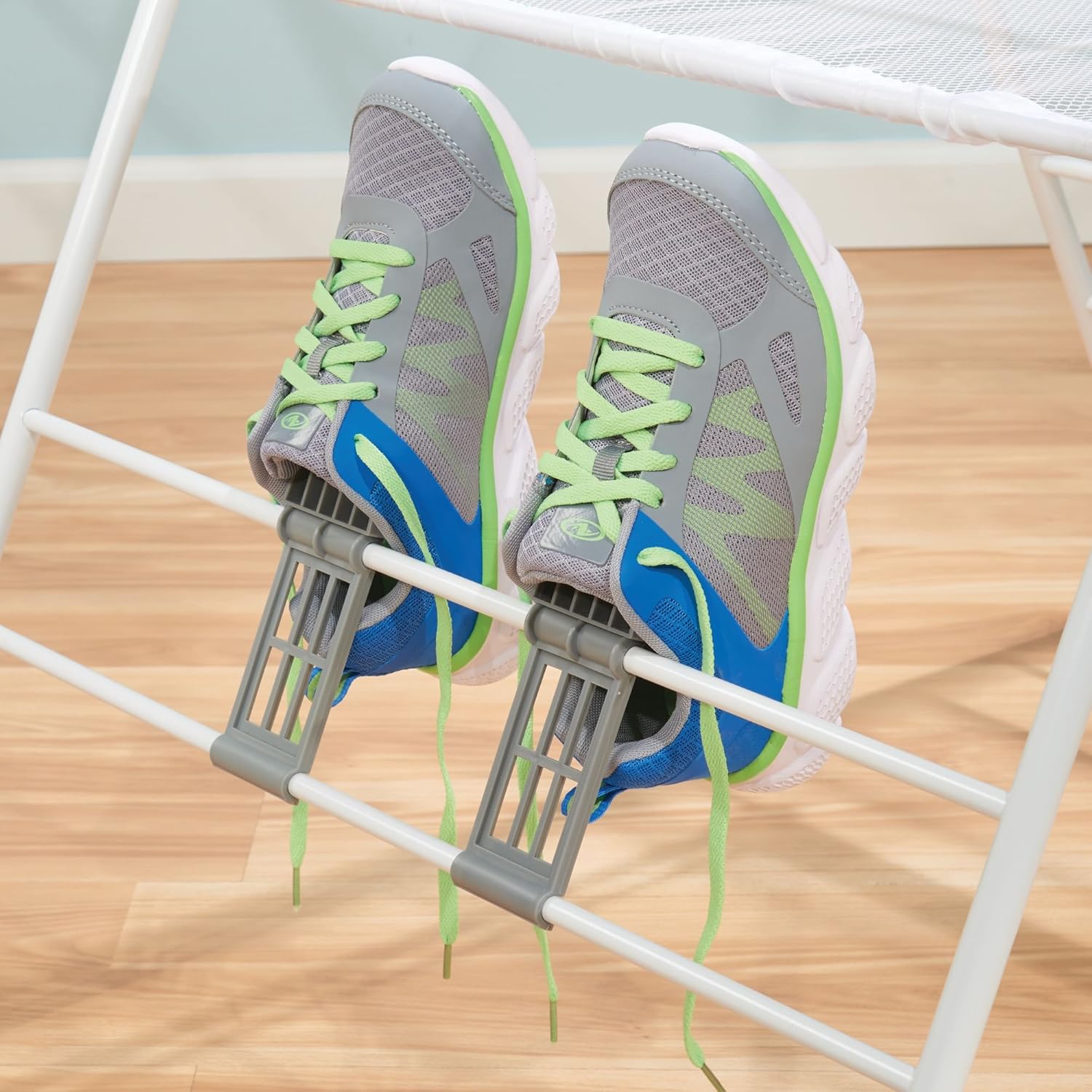 mDesign Tendedero de ropa Colgador de ropa plegable de metal con