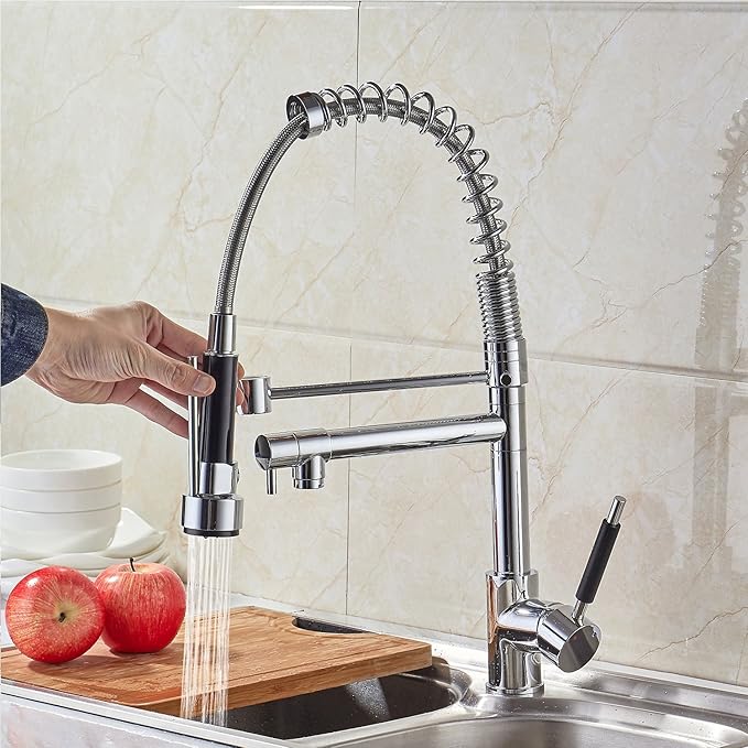 KUNGYO Moderno Grifo Del Fregadero Manija Sola con Dos Caños Giratorios