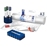 Staedtler Lumocolor 4 Pennarelli Per Lavagna Bianca + Gomma - Bonus Pack In Scatola Richiudibile - 4