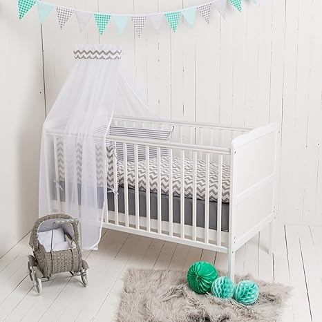 Puckdaddy'Bett-Set Chevron/Streifen' für alle Babybetten (Nestchen, Bettwäsche, Betthimmel)