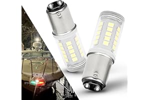 XYANMC 90 1004 Boat Light Bulbs Marine LED Bulb for Navigation Lights, BA15D 12V 24V 6000K White for Pontoon Boat Sailboat Yacht Kayak Boat Anchor Light Boat Bow Stern Lights Mast Masthead Perko Light 2PCS