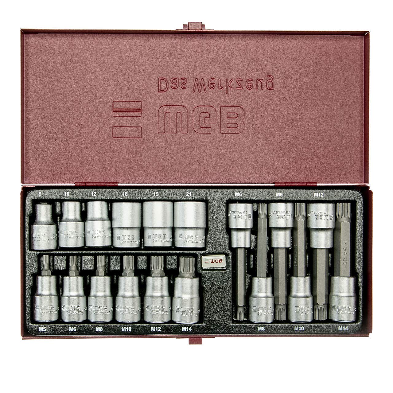 1/2" XZN Socket Spanner Set | CRV | No.3900 | 18-pcs. | WGB