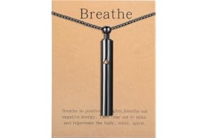 GENERIC Anxiety Breathe Easy Necklace Mindfulness Breathing Necklace Breathlace Stainless Steel Pendant for Natural Calm & Stress Relief
