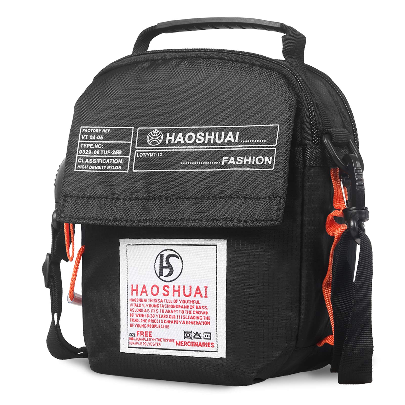 JAKAGO Waterproof Small Shoulder Bag Women's Cross-Body Bags with Adjustable Shoulder Strap for Dog Walking Outdoor Sport Travel (Black,S)