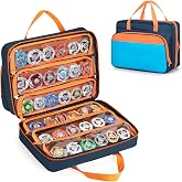 CURMIO Empty Battling Tops Organizer Case, Portable Gyro Toy Storage Bag | Compatible with Burst &amp; X Series Spinning Tops and Launchers, Large Capacity, Transparent Pockets, Home Storage, Empty Bag