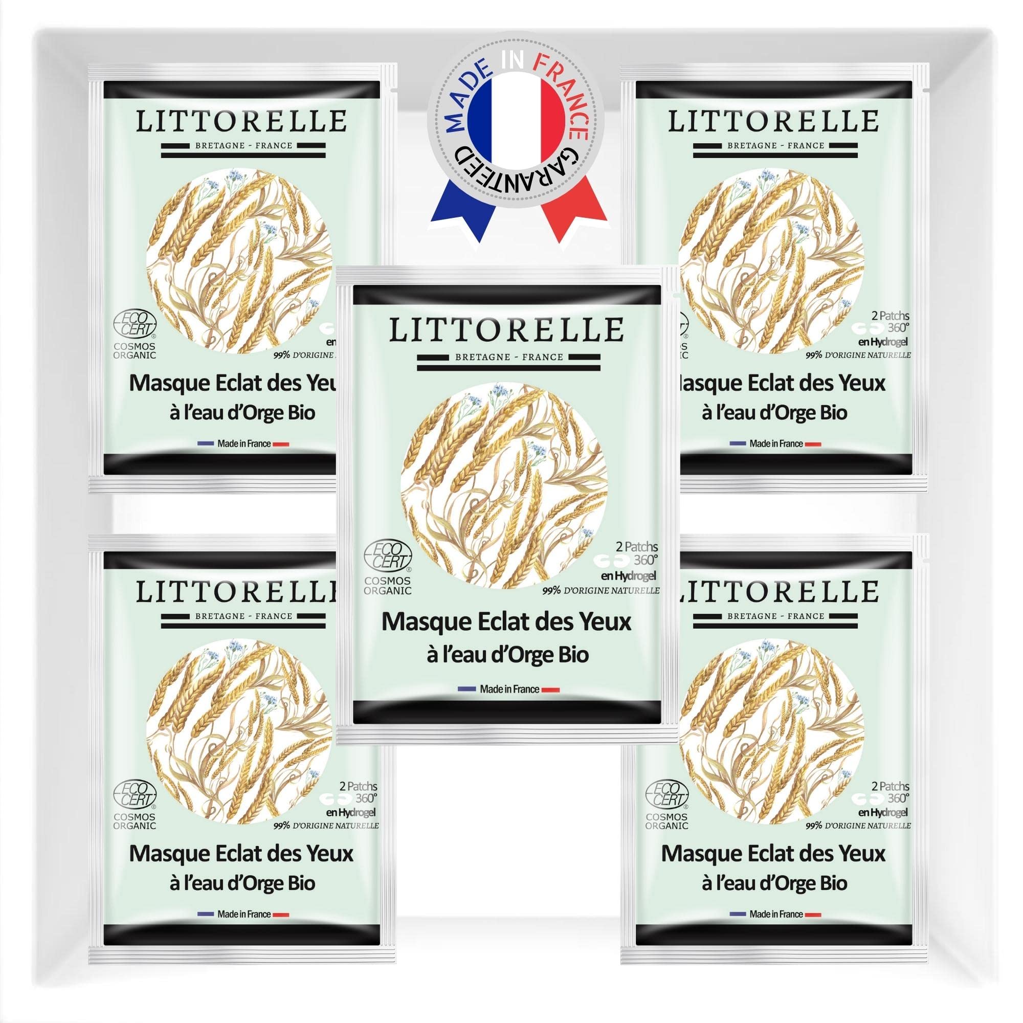 Littorelle – Radiant Eyes Mask, Certified Organic- 360° Eye Patches – Anti-Dark Circles, Anti-Puffiness, Anti-Aging- Moisturizes, Smoothes, Mattifies - Made in France - 99% Natural Ingredients-5 units