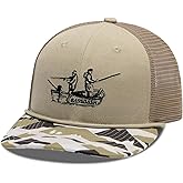 BASSDASH Camo Rope Trucker Hat Adjustable Embroidered Baseball Cap Mesh Back for Duck Deer Hunting Fly Fishing Camping