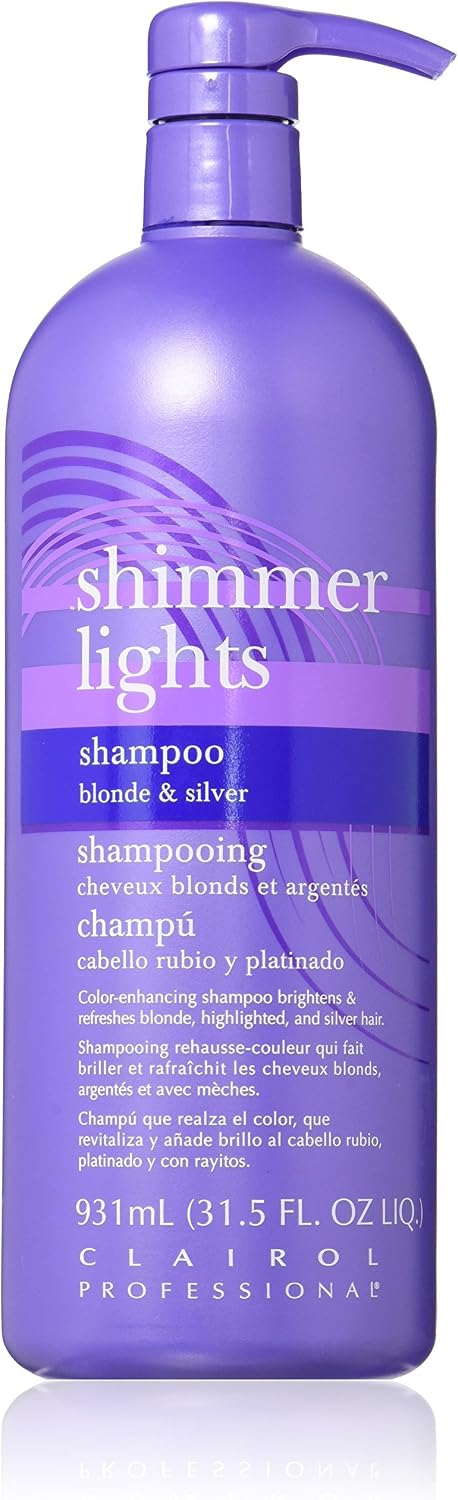 CLAIROL Shimmer Lights Shampoo For Blonde And Silver Hair (32 oz/ 931 ml), 946.35 ml (Pack of 1)