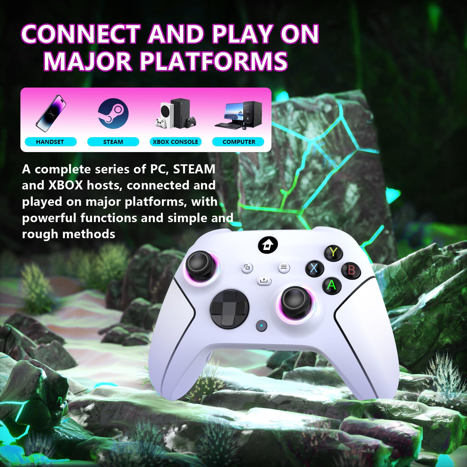 SZDILONG 【Upgraded Wireless Controller with RGB Light for Xbox Controller, RED