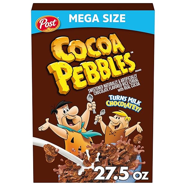 COCOA PEBBLES CEREAL, CHOCOLATEY KIDS BREAKFAST, GLUTEN FREE...