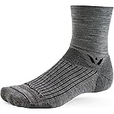 Swiftwick- PURSUIT FOUR Trail Running & Cycling Socks, Merino Wool, Durable Crew