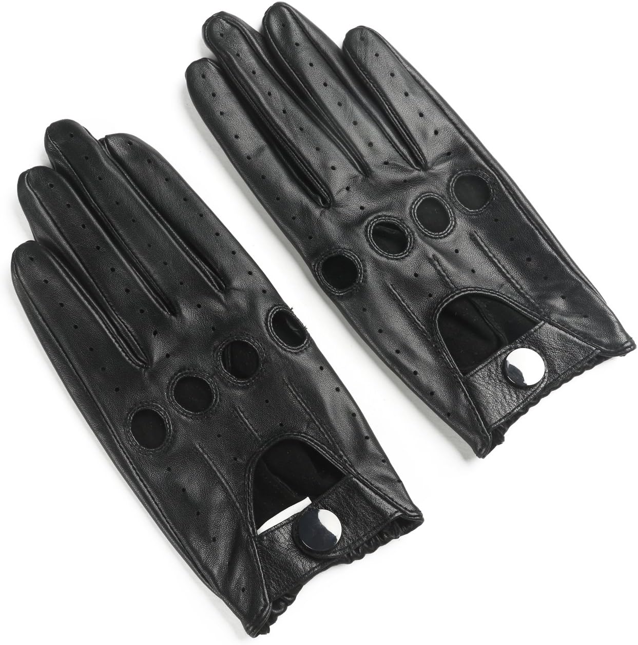 Ambesi Women's Open Back Leather Driving Gloves
