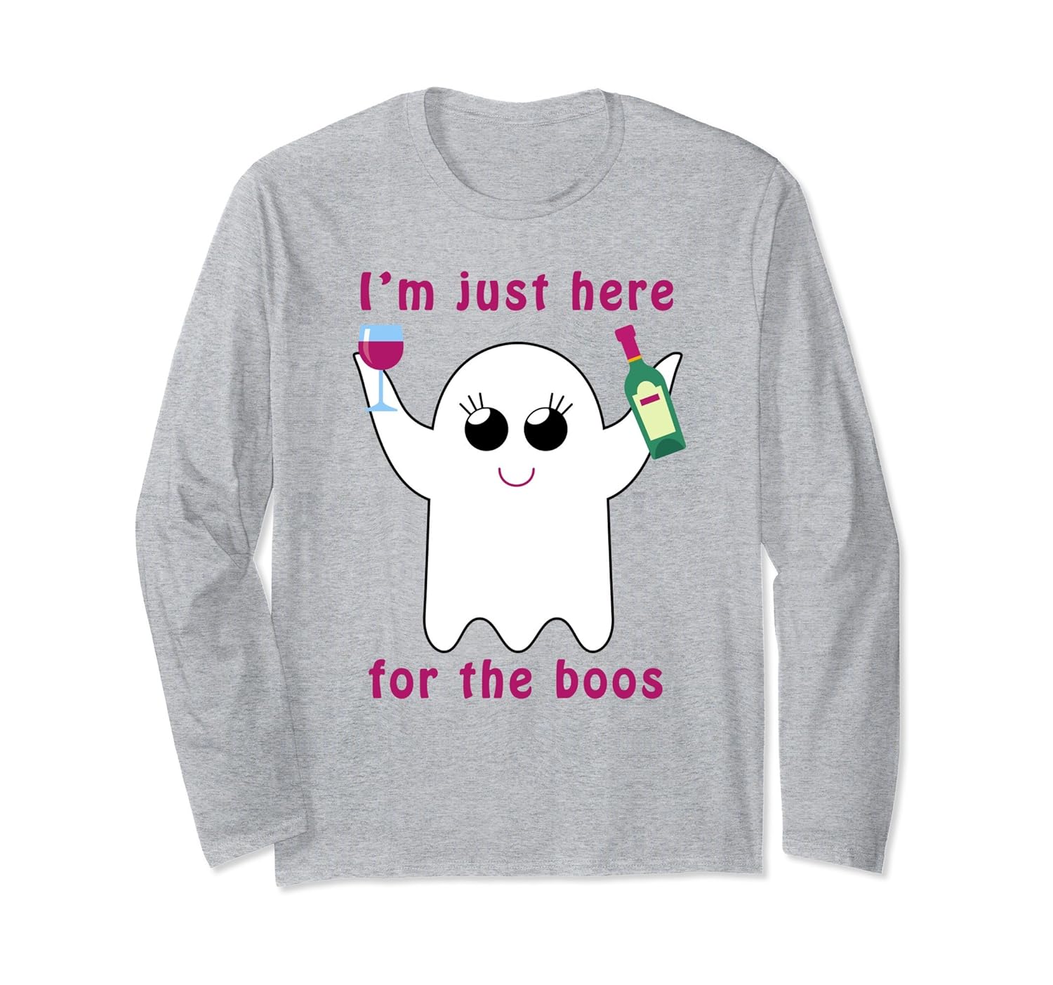 I'm Just Here for the Boos Wine Halloween Women Longsleeve T-ANZ