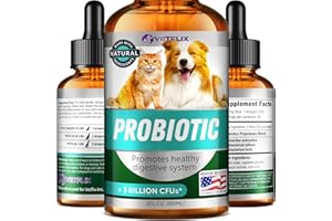 VETFLIX Premium Probiotics for Dogs & Cats - Digestive Enzymes & Prebiotics Supplement - Helps to Relieve Diarrhea, Vomiting, Upset Stomach, Gas, Constipation & Bad Breath - Supports Healthy Digestive System
