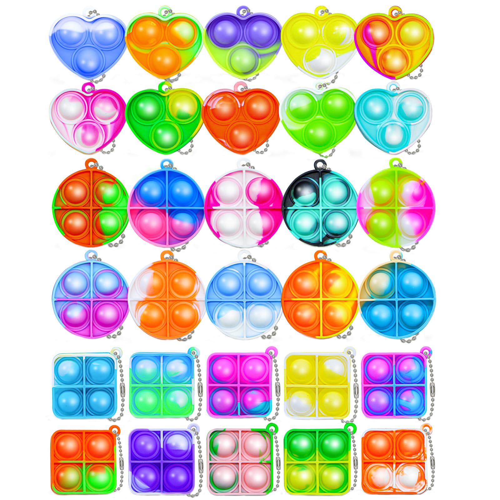 30 PCS Pop Fidget Toys Party Bag Fillers Kids, Pop Party Favours Stocking Fillers Party Bag, Lucky Dip Prizes for Kids Birthday Party Bag Toy, Classroom Prizes Student Gifts Fillers for Girls Boys β image 1