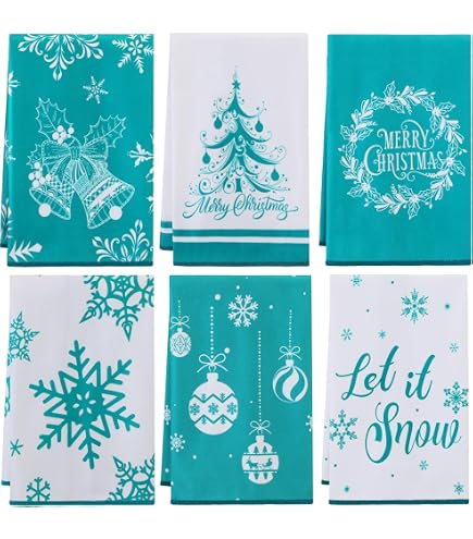 Senya Merry Christmas Tree Deer Hand Towel - Ultra Soft, 30x15 Inches, For Bathroom, Kitchen, Holiday Decor