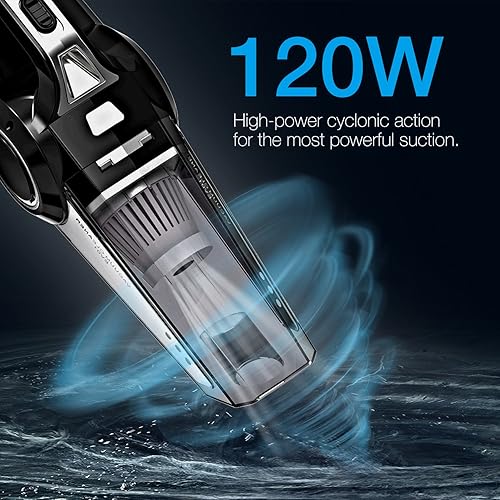 Elecwave 4-in-1 Car Vacuum Cleaner, 12V 120W Wet & Dry 4Kpa Suction Handheld  Auto Vacuum Cleaner with Cigarette Lighter Plug 18 FT(5.5M) Power Cord,  Carrying Bag and Replaceable Filter in Dubai -