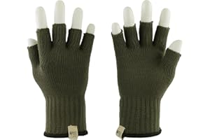 Merino Wool Fingerless Gloves - Hunting and Fishing Liner - Half Finger Warm Knitted Gloves