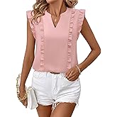 Timeson Women's Tops Dressy Casual Sleeveless Business Work Blouses Chiffon Office Tanks