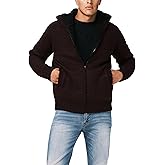 Buffalo David Bitton Men's Long Sleeve Marled Sweater Sherpa Lined Zip Up Hoodie