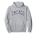 Chicago Arched Dark Blue Text Pullover Hoodie