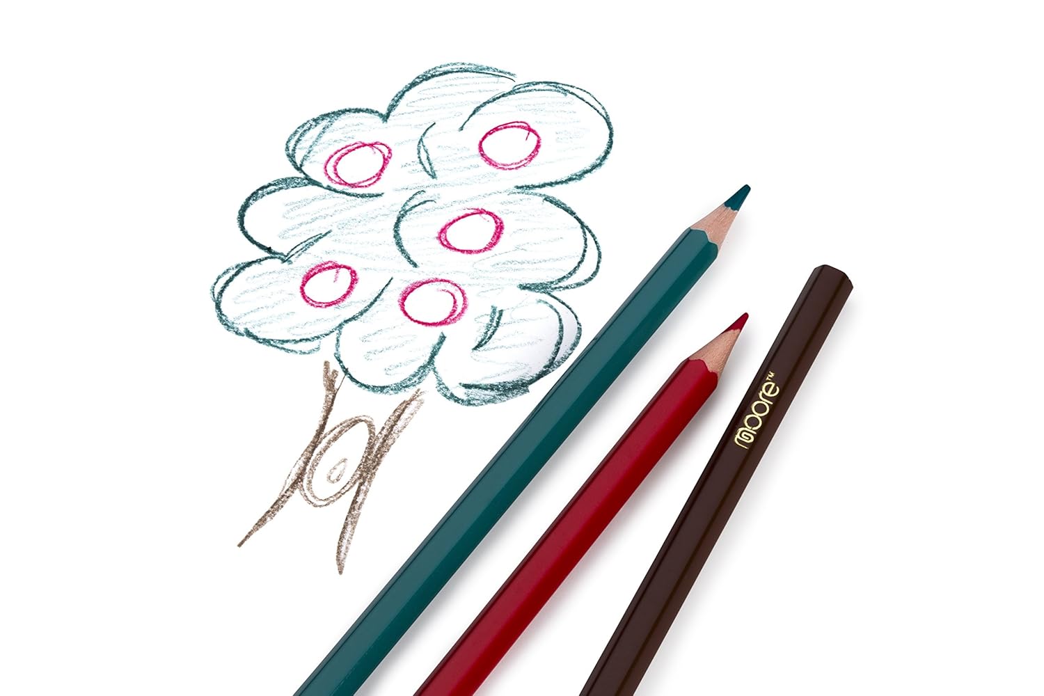 Moore Set da 48 pezzi di matite da disegno colorate di alta qualit  Pastelli pre affilati dai colori vivaci per adulti e bambini con temperino KUM in lega