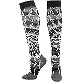 MadSportsStuff Crazy Tie Dye Socks for Softball Soccer Volleyball Tall Over the Calf Athletic Socks Fun Neon Colors