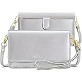 nuoku Women Small Crossbody Bag Cellphone Purse Wallet with RFID Card Slots 2 Straps