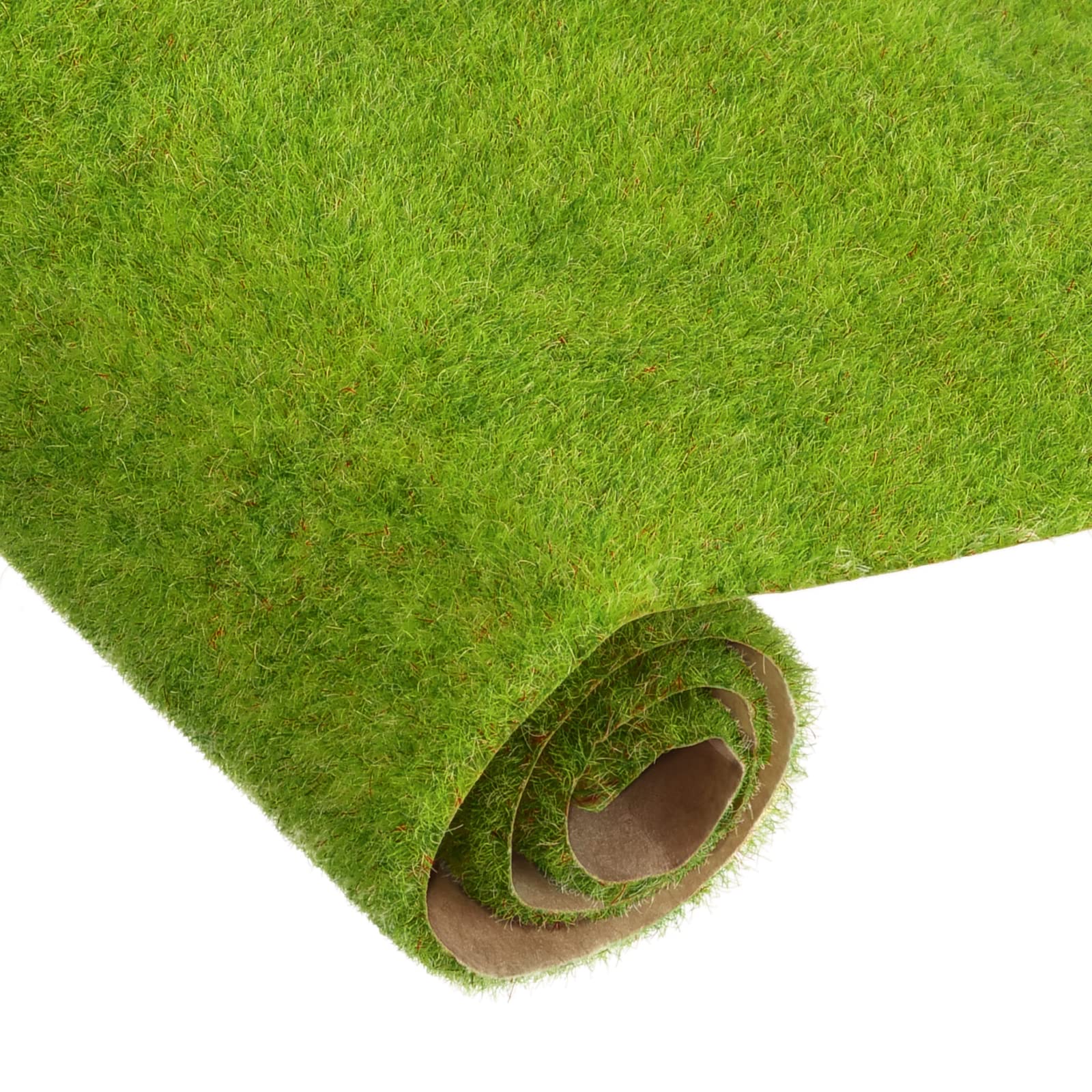 sourcing map Artificial Model Grass Mat 2pcs 10" x 10" Yellow Green Small Realistic Fake Turf for Garden Lawn Decoration Model
