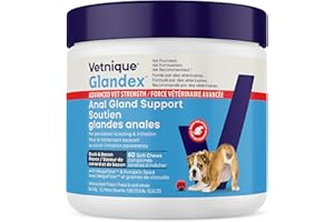 Vetnique Glandex Advanced Strength Anal Gland Supplement with Mega Fiber for Dogs, Digestive Enzymes, Probiotics - Vet Recomm