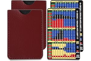 Sanfiland 2 PCS Thick Stainless Steel Basic Strategy Blackjack Card, Metal Blackjack Basic Strategy Card Casino Legal Allowed at Casino Blackjack Table Sets 4+ Decks Hit Soft 17 with Leather Sleeve