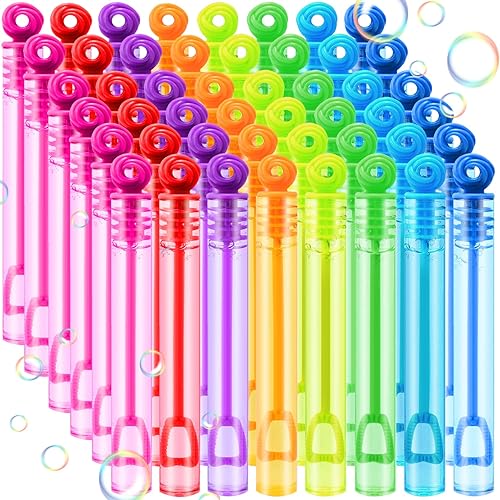 48 Pack Mini Bubble Wands,Colorful Bubbles Party Favors for Kids,8
