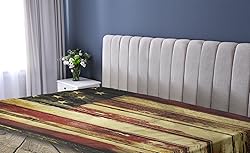 Ambesonne United States Fitted Sheet, Vintage Art