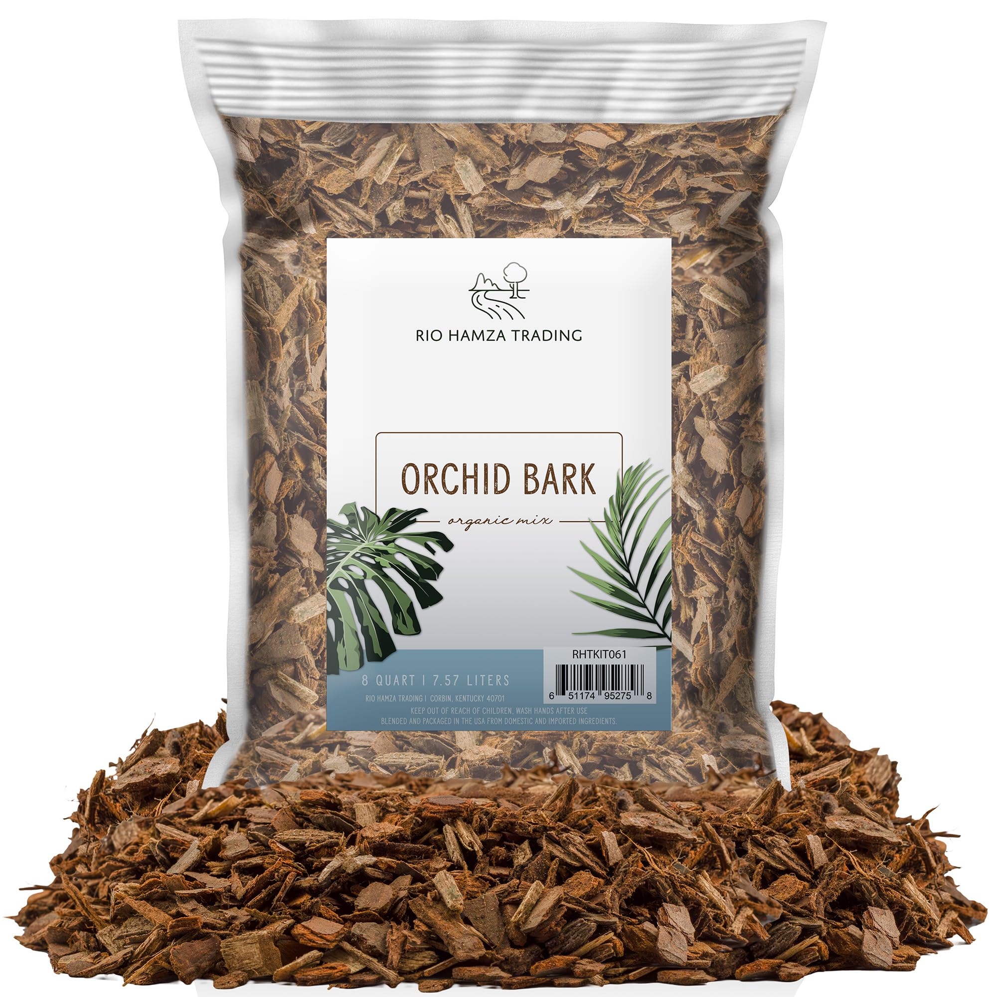 Photo 1 of 100% Organic Material All Natural Orchid Bark (8 Quarts), Long Lasting All Natural, High Flowering and Aeration for Orchid Plants, Vanda,Phalaenopsis, Cattleya and Houseplant Repotting