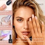 Kanorine Sheer Light Pink Gel Nail Polish 15ML Jelly Milky Pink White Peach view 2