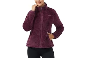 Pioneer Camp Women's Fuzzy Fleece Jacket Lightweight Full Zip Up Warm Soft Fleece Coat for Spring Fall Winter