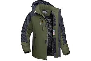 TACVASEN Winter Jacket Men's Water-Resistant Fleece Jacket Snow Ski Jacket Military Tactical Jacket Coat Parka Hood Raincoat