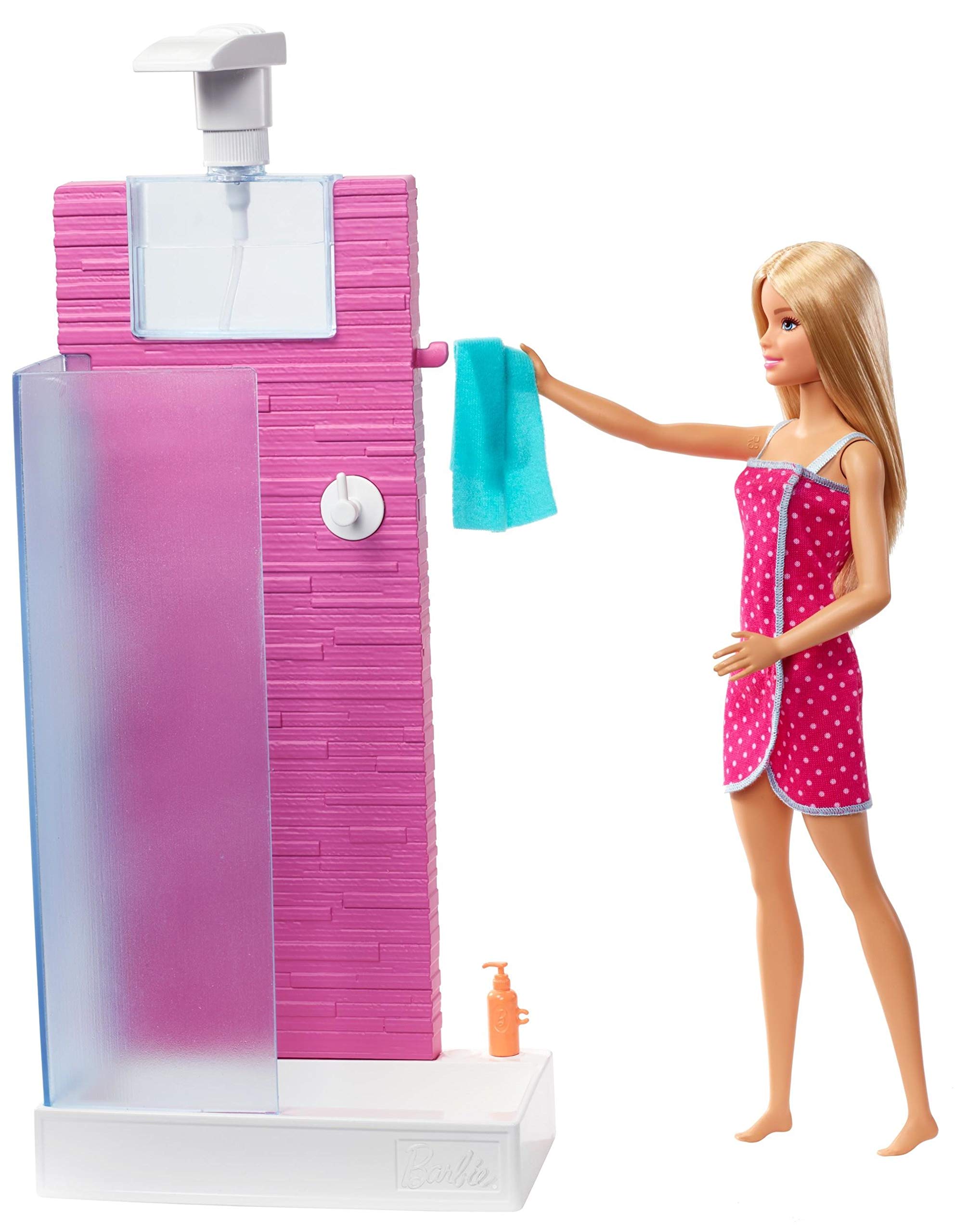 Barbie Doll and Furniture Set, Bathroom with Working Shower