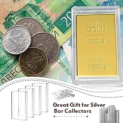 Ctosree 20 Pcs 10 oz Silver Bar Case 10 oz Clear