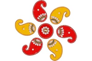 GENERIC Multicolor Acrylic Paisley Diwali Rangoli | Gift for Home Diwali Floor Stickers Wall Stickers Decoration | Floor Decoration for New Year Gift 8 Diameter