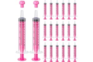 TrelaCo 20 Pack 10ml Oral Syringes with Cap for Liquid Plastic Syringe Without Needle Measuring Dispensing Tools Individually Sealed for Pets Feeding Lab Sample Injection(Pink)