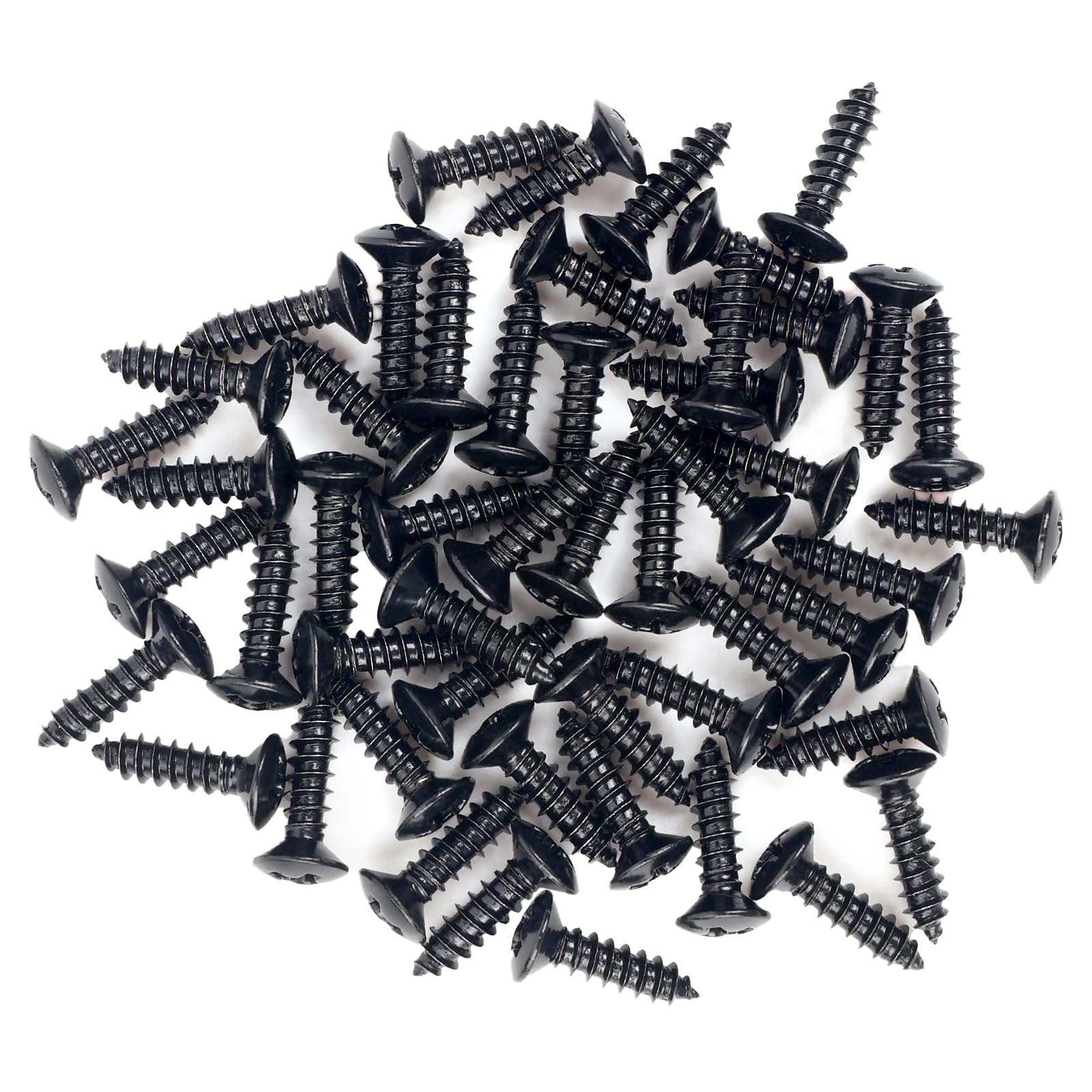 Banworks Electric Guitar Bass Back Plate Screws Set 3mm (1/8") Phillips Oval Head Pick Guards Scratch Plate Mounting Screws Pack of 50 JT/LSD-01 Black
