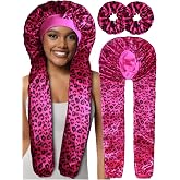 1+2 Satin Pantyhose Bonnet for Braids, Long Hair Bonnet for Women Sleeping