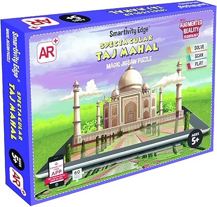 Smartivity Edge Spectacular Taj Mahal Augmented Reality Jigsaw Puzzle, Includes 1 Puzzle Feat | Taj Mahal | iOS/Android, No. of Pieces- 60